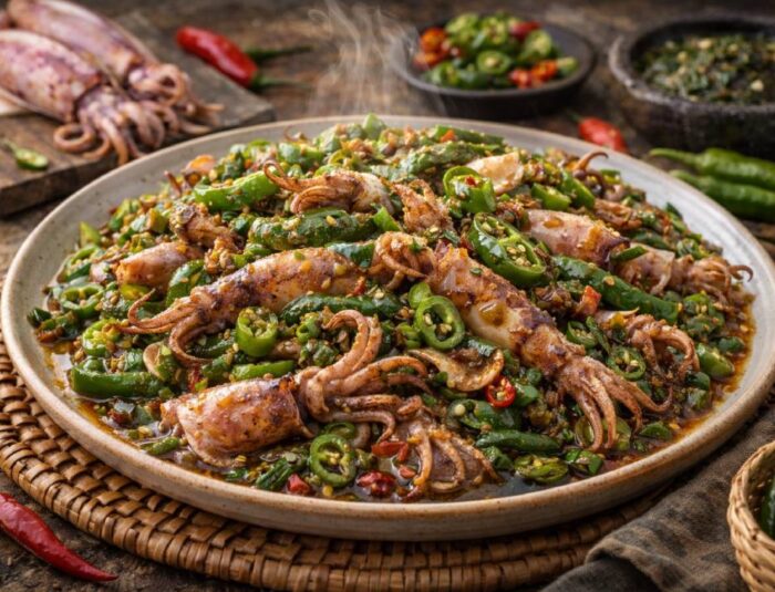 Cumi Asin Cabe Ijo ala Warung Seafood Resep Gurih Pedas