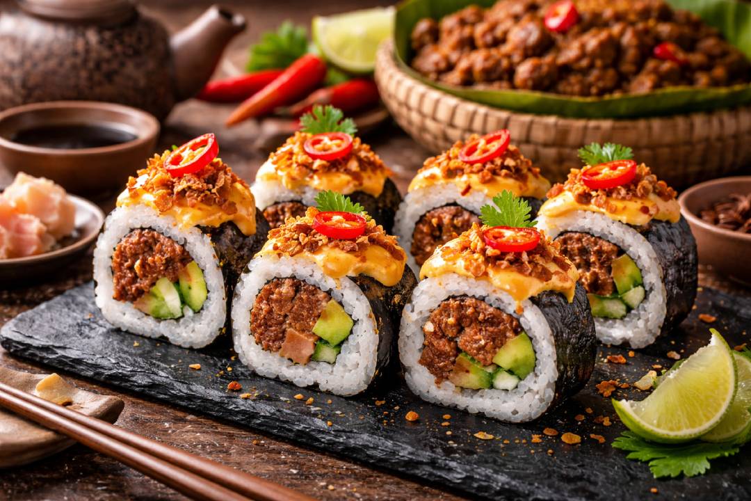 Sushi Rendang Jadi Tren Baru, Jepang Bertemu Gurih Padang