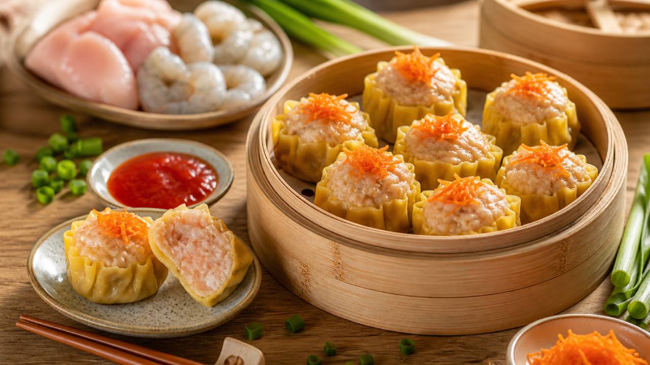 Dimsum Ayam Udang Takaran Sendok dengan Tekstur Halus dan Juicy