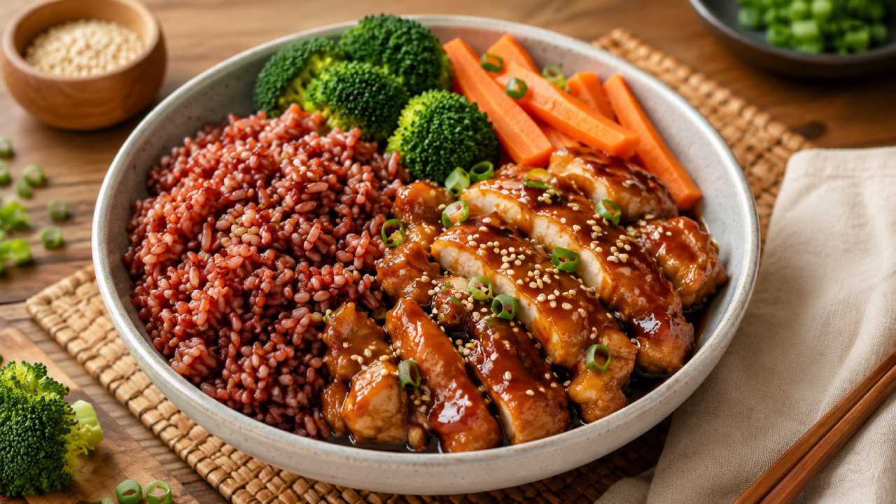 Nasi Merah Ayam Teriyaki dengan Perpaduan Rasa Sehat dan Mengenyangkan