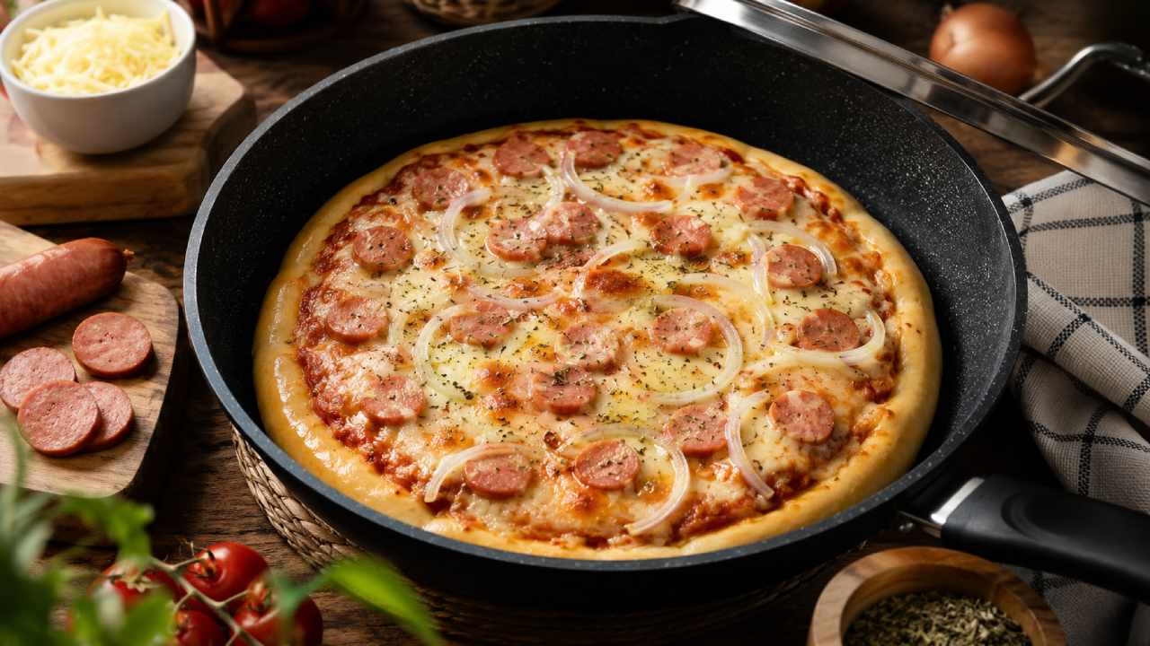 Pizza Teflon Tanpa Oven dengan Tekstur Lembut, Praktis untuk Pemula