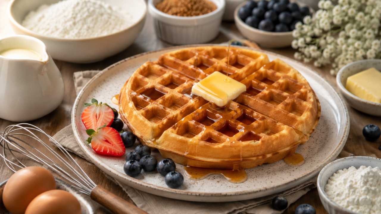 Waffle Crispy Rumahan , Renyah di Luar Lembut di Dalam