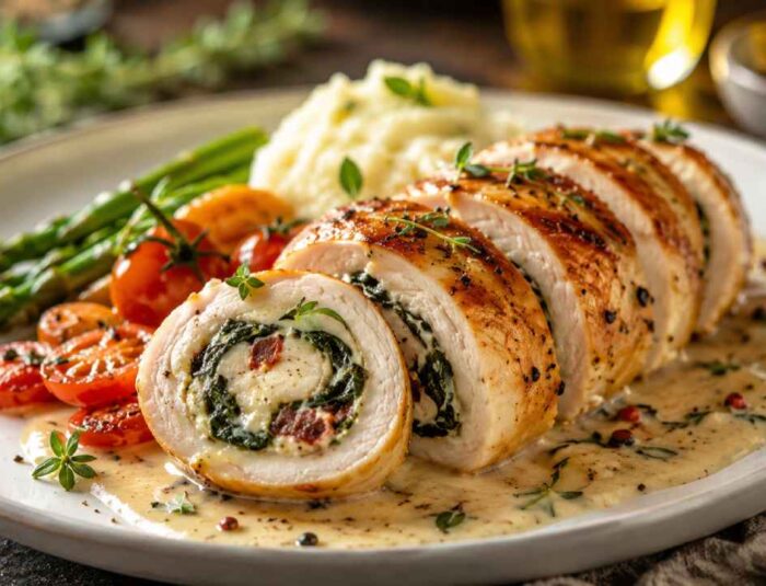 Chicken Roulade Sajikan Perpaduan Ayam Lembut dan Isian Lezat Berkelas