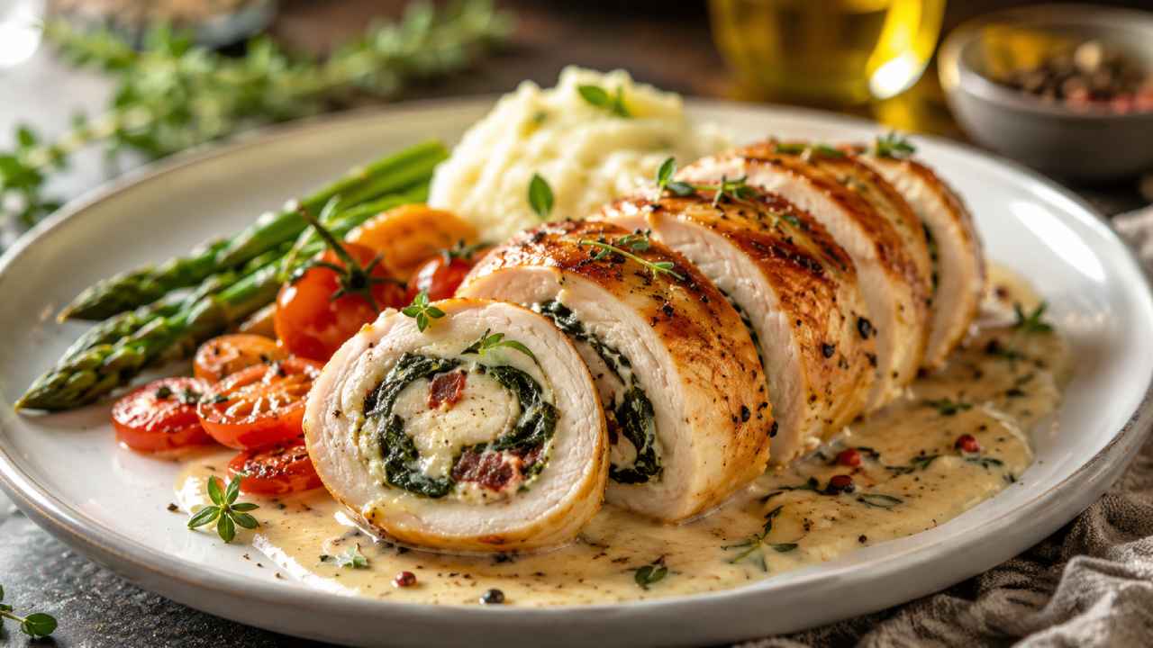 Chicken Roulade Sajikan Perpaduan Ayam Lembut dan Isian Lezat Berkelas