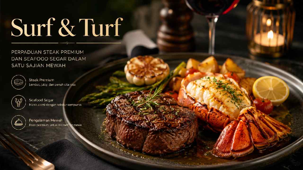 Surf and Turf, Hidangan Premium yang Memadukan Steak dan Seafood dalam Satu Sajian