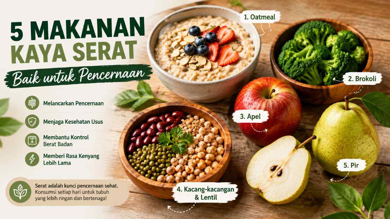 5 Makanan Kaya Serat yang Baik untuk Pencernaan