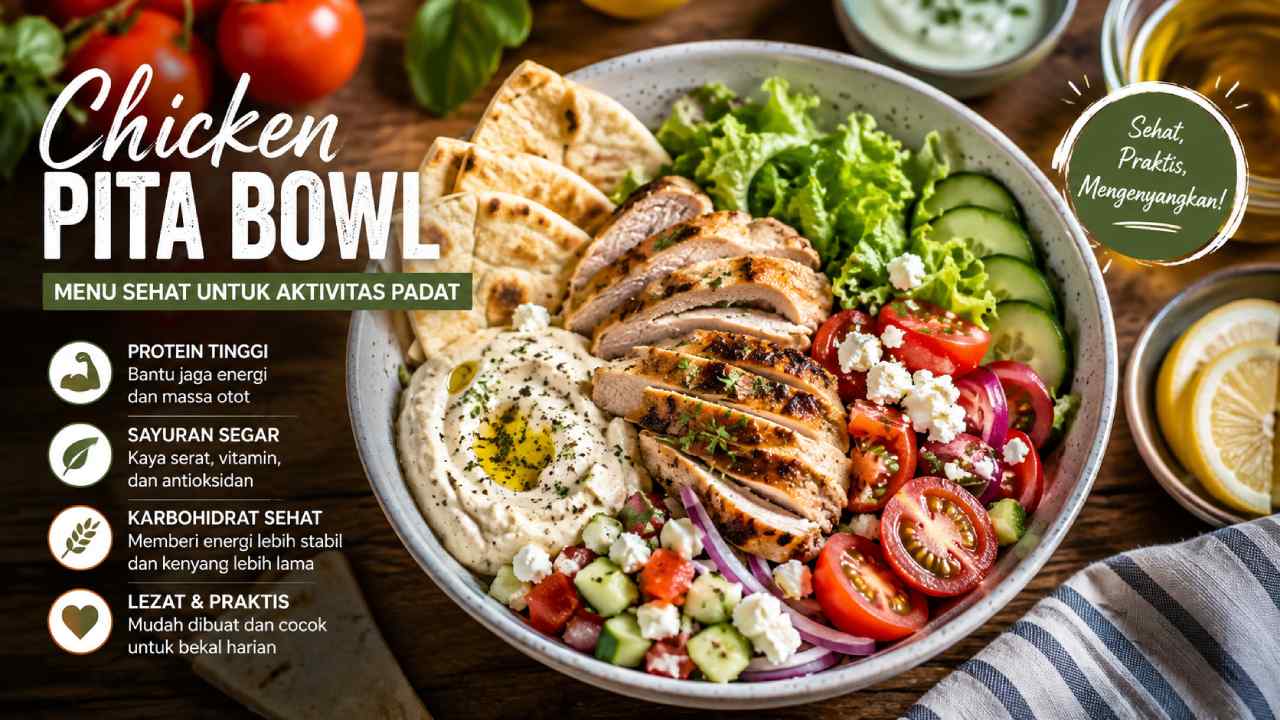 Cara Menikmati Chicken Pita Bowl sebagai Menu Sehat untuk Aktivitas Padat