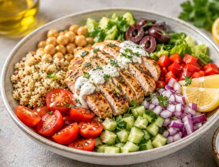 Mediterranean Chicken Bowl, Menu Sehat Kaya Warna untuk Makan Siang