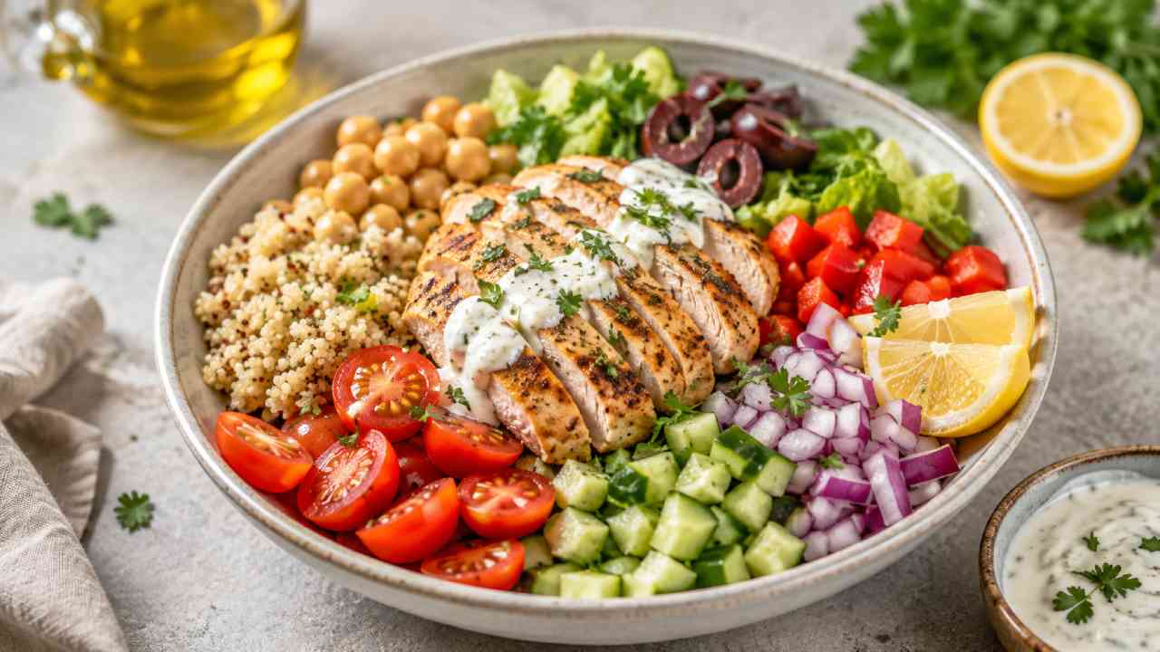 Mediterranean Chicken Bowl, Menu Sehat Kaya Warna untuk Makan Siang