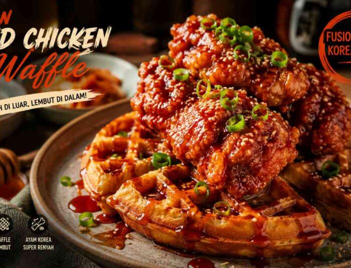 Korean Fried Chicken Waffle Padukan Ayam Renyah dan Waffle Lembut