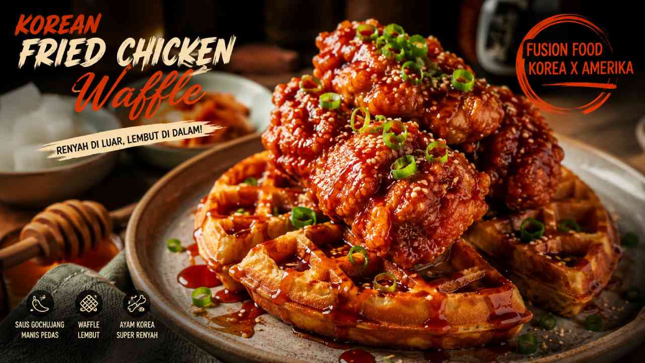 Korean Fried Chicken Waffle Padukan Ayam Renyah dan Waffle Lembut