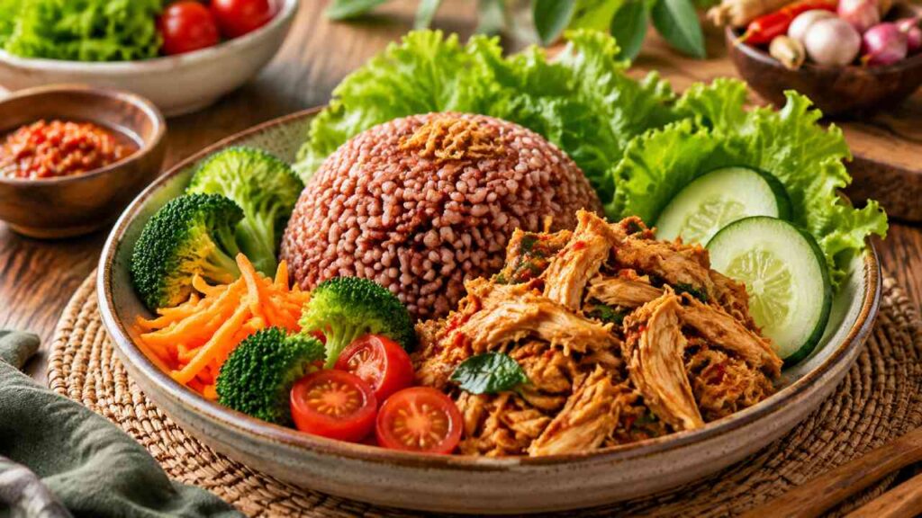 Nasi Merah Ayam Suwir: Menu Sehat dengan Nutrisi Seimbang - Kuliner ...