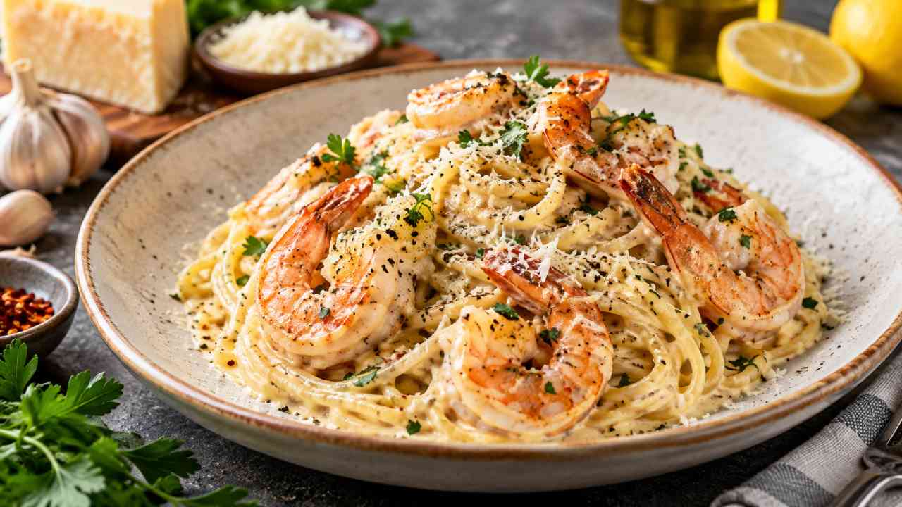 Resep Garlic Butter Shrimp Pasta, Gurih Creamy Ala Restoran