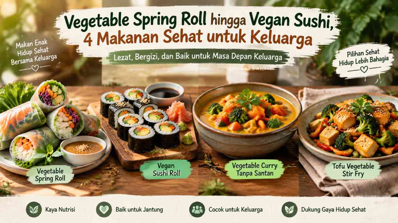 Vegetable Spring Roll hingga Vegan Sushi, 4 Makanan Sehat untuk Keluarga