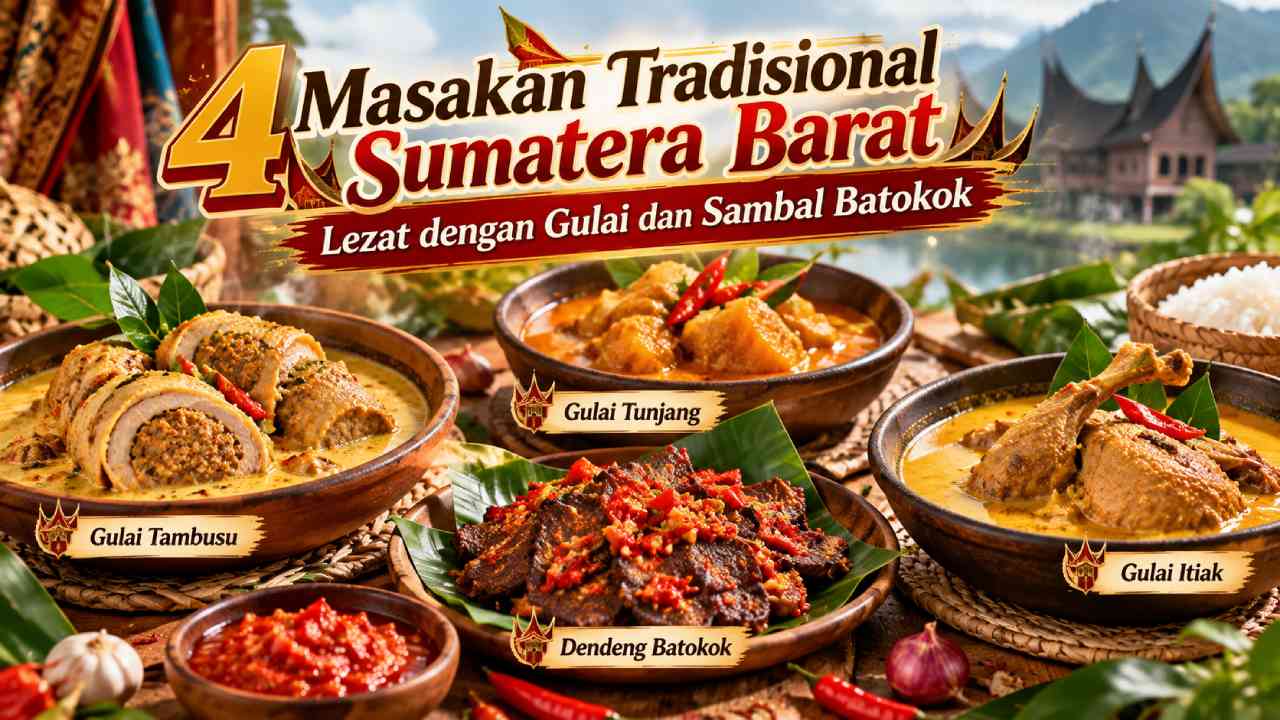4 Masakan Tradisional Sumatera Barat, Lezat dengan Gulai dan Sambal Batokok