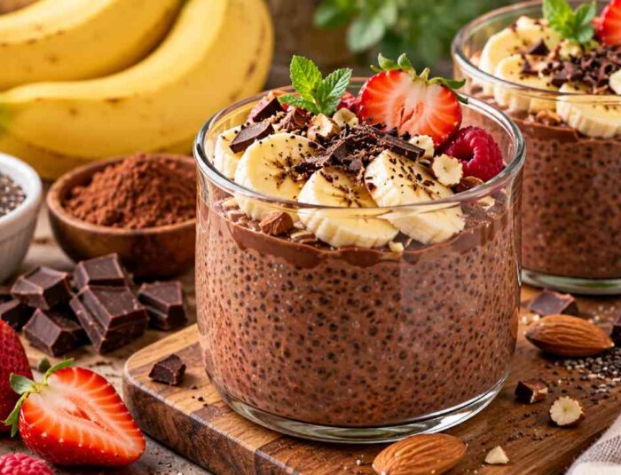 Puding Cokelat Pisang Chia yang Sehat dengan Pemanis Alami